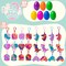 24Pcs Pre Filled Easter Eggs with pop Keychain Toys for Easter Theme Party Favor